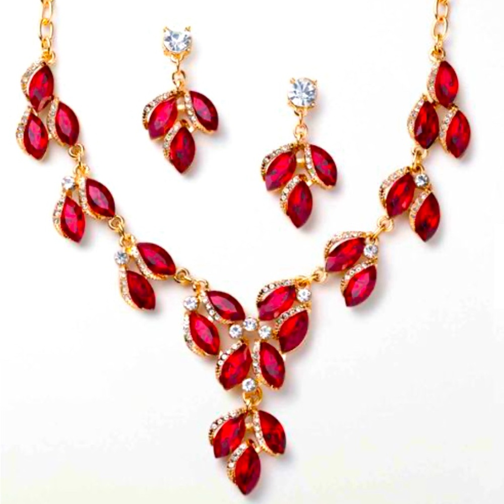 Scarlet Necklace & Earrings Set